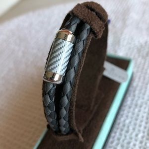 Tateossian Bracelet IT Leather-Silver/Alutex Clasp